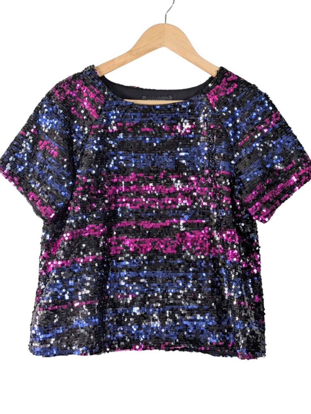 Sanctuary Saturday Night Sequin Shell Blouse Womens Small Multicolor Sparkle Top